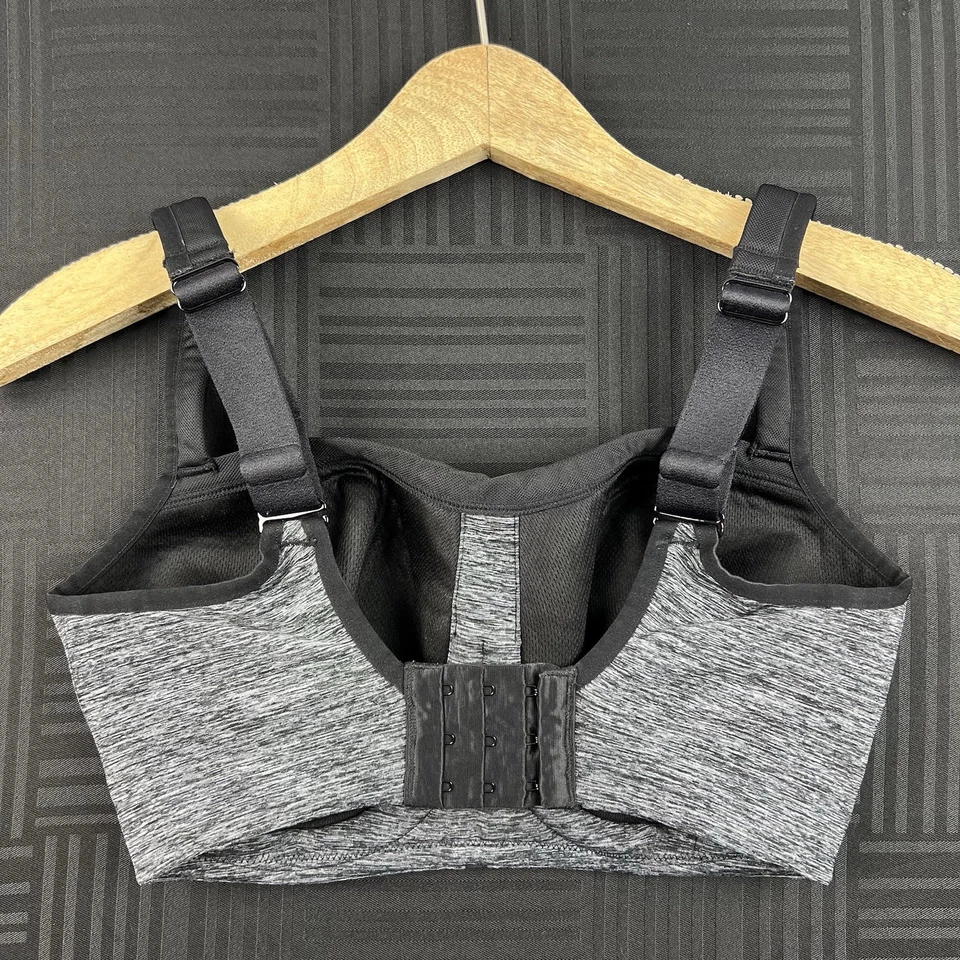 Sutiã esportivo Le Mystere feminino 32G cinza preto alto impacto suporte máximo com aro - Imagem 4 de 4