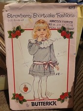 6213 Vintage Butterick SEWING Pattern Girls Strawberry Shortcake Dress 5 6 6x