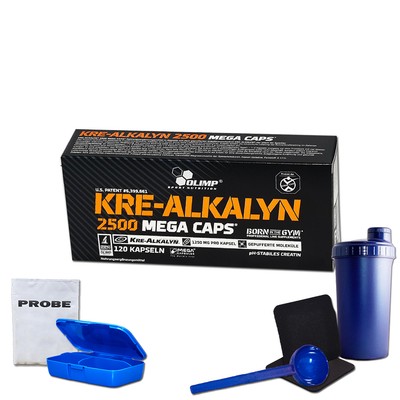 (251,76 EUR/kg) Olimp Kre-Alkalyn 2500 Mega Caps 120 Kapseln Kreatin + Bonus
