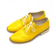 Women's Leather Wing tip Brogues Wing Tip Casual Lace-Up Fashion Oxfords Shoes