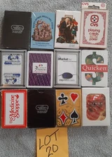 12 Sealed Or Verified Complete Misc Advertising Decks Of Playing Cards, Lot #20