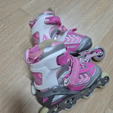 Pink Inline Roller Skates Set with Gear  Helmet 220-245mm