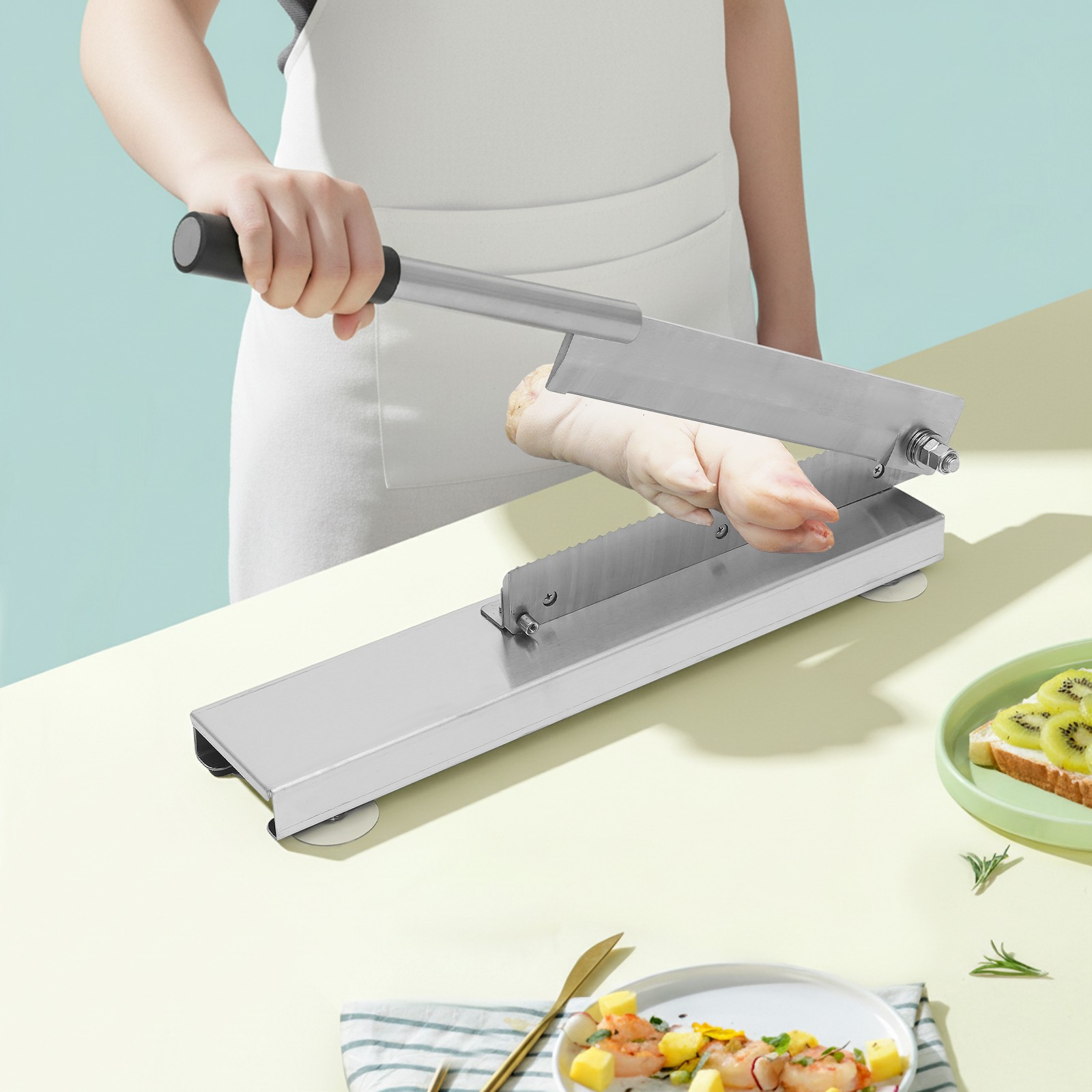 Tabletop Manual Meat Bone Cutter,Home Heavy Duty Chicken Cutting Tool,Rib Cutter