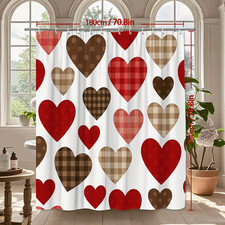 Charming Heart Shower Curtain for Valentine s Day Decor