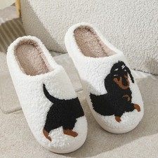 Women s Dachshund Dog Slippers Warm Plush Indoor House Shoes Cozy Winter Autumn