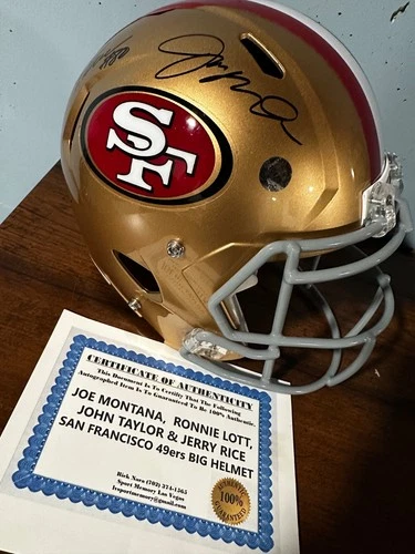 San Francisco 49ers Full Size Helmet w/ Autographs (Montana, Lott, Taylor, Rice)