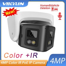 Vikylin 4MP Dual Lens POE IP Camera Full Color IR Night Light 2Way Audio CCTV US