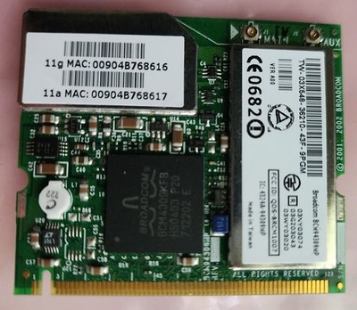 Broadcom BCM94309MP (Dell Truemobile 1450) 802.11 a/b/g Mini PCI Wireless Card