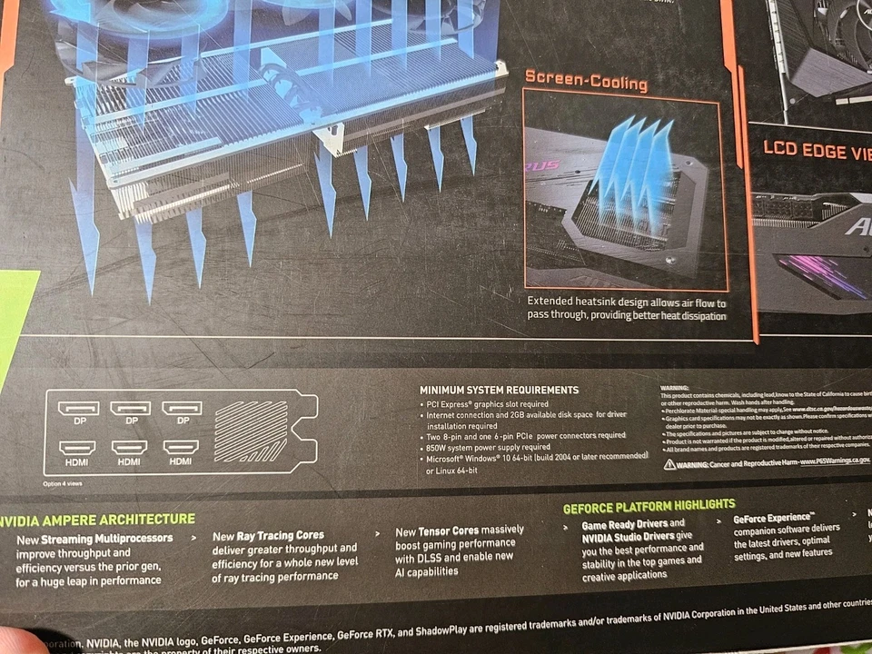 Gigabyte RTX 3070 Ti AORUS Master 8GB 256-Bit GDDR6X PCI-E 4.0 GPU NEVER USED! - Image 2 of 4