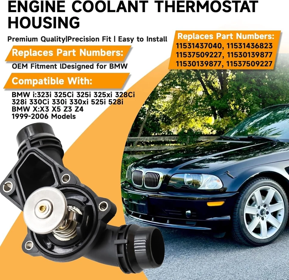 Carcasa de termostato con sensores para BMW E46/E39 325i/330i M54 se adapta a 323ci/325xi/525i Foto 2 de 4