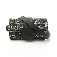 FENDI Mamma secchiello Zucca marsupio tracolla nylon pelle nero verde usato uomo