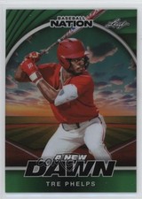 2025 Leaf Baseball Nation New Dawn Green Prismatic /5 Tre Phelps #NB-96 i6j