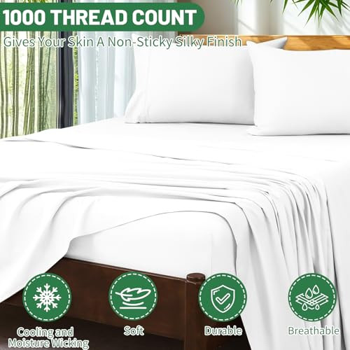 Extra Deep Pocket Queen Sheets - 18-24 Inch 1000 Thread Count Egyptian Cotton - Picture 4 of 7