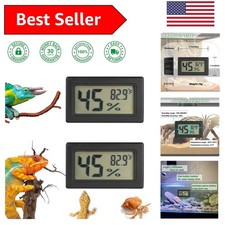 High Accuracy Reptile Thermometer  Humidity Gauge - 2pc LCD Set for Terrariums
