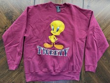 Vintage 90s Sweatshirt Size XL Looney Tunes Warner Bros Tweety Bird USA Made