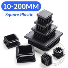 Black Square Plastic End Caps Tube inserts Bungs Blanking Plugs Furniture legs