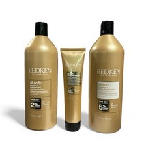 Redken All Soft Shampoo & Conditioner Liter + Moisture Leave-in Treatment 5.1 oz