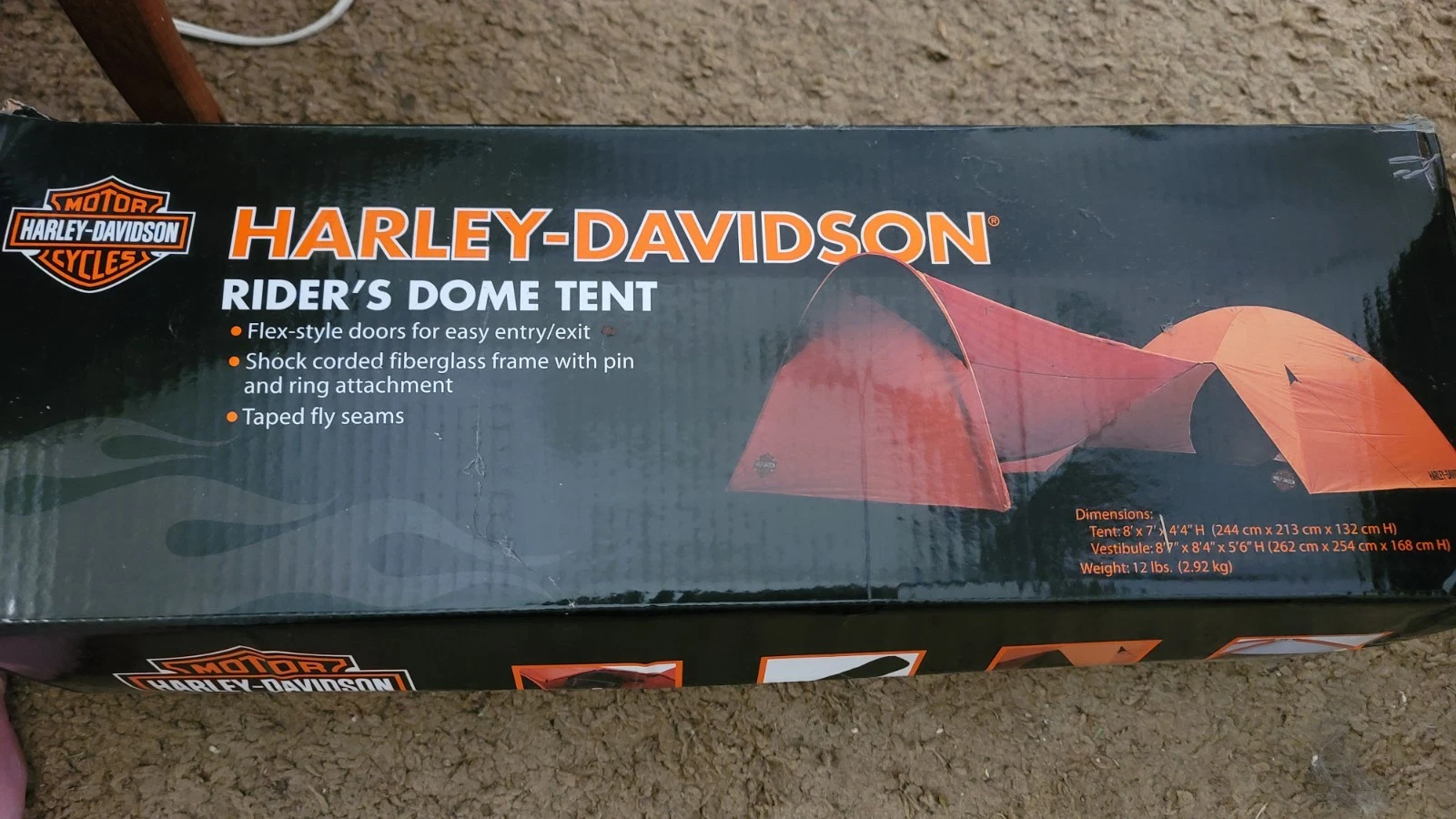 harley davidson dome tent with/vestibule motorcycle storage. hdl-10010a