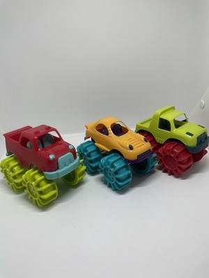 Mini Monster Wheelies 3 Small Trucks Indoor & Outdoor,Toddler and Preschool Toys