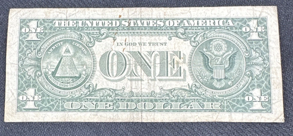 1963B STAR NOTE $1 DOLLAR BILL ( NEW YORK B )  Fancy Serial Number 4 in a row - Image 4 of 4