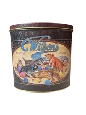 Vintage Wilson's Thread And Yarn Co Decorative Metal Tin