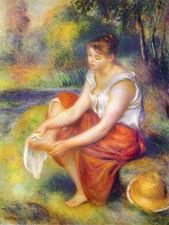 6 x 8 Art Renoir Girl Wiping Her Feet Ceramic Mural Backsplash Bath Tile 1674