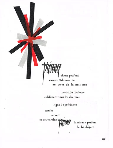 ADVERTISING ADVERTISING 054 1960 HOUBIGANT perfume PRESENCE