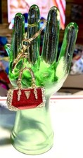 Bling Gold Tone Key Chain Purse Charm Fob Dangle Dress Up Your Handbag 