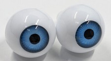 1 Pair Vintage Tallinas Acrylic Doll Eyes Blue About 14mm Each Taiwan