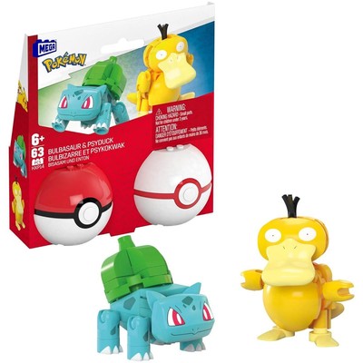 Mattel HXP14 - MEGA - Pokémon - 2er-Pack mit Bisasam und Enton