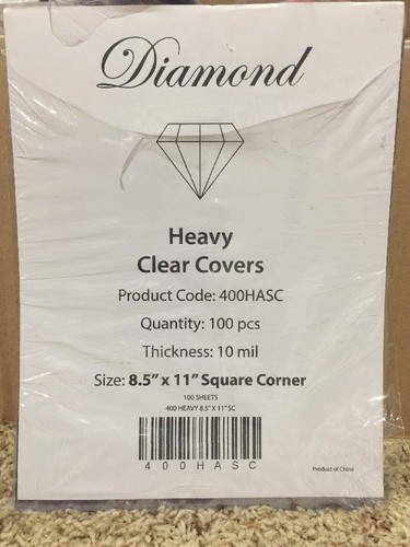 Diamond schwere Präsentation klare Abdeckungen 100 Stück 10 Mil dick 8,5"x 11" 400HDSC - Bild 2 von 5