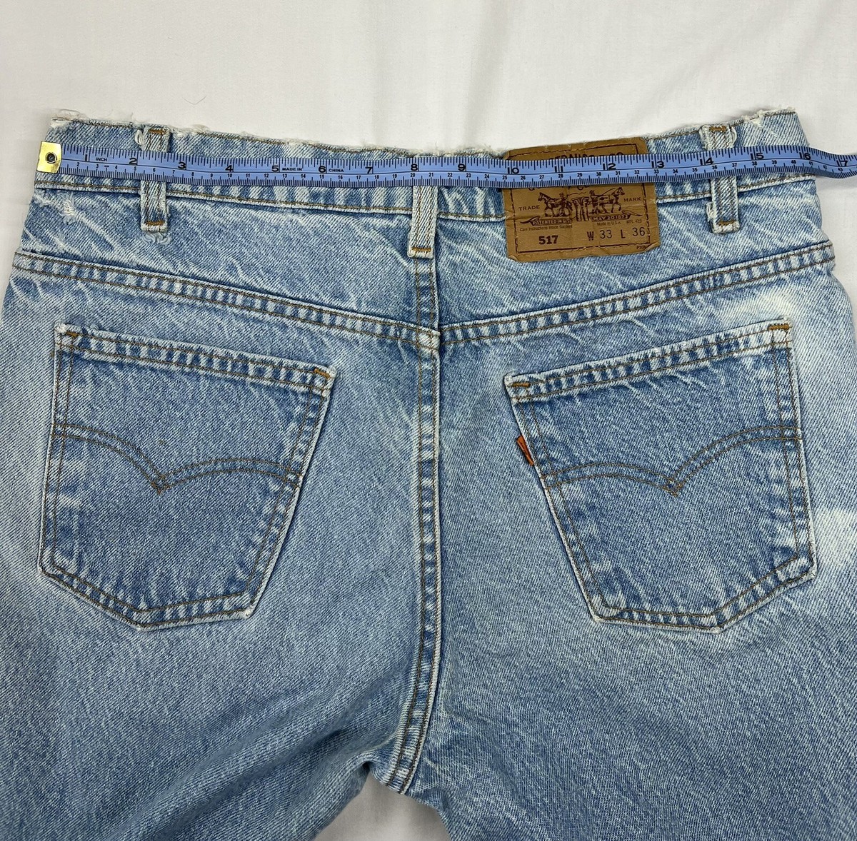 Levi's Vintage 517 Bootcut Jeans 33x32 Orange Tag Distressed See