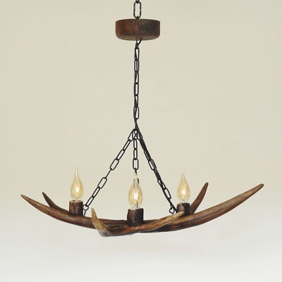 Small Antler Chandelier for 3 Arms with Chain