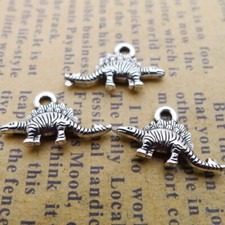 BULK 300Pcs Dinosaur Charms DIY Jewelry Making Pendant Antique Silver