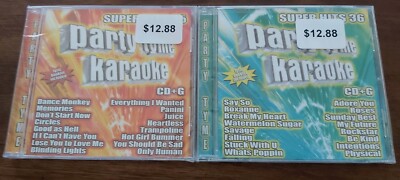 2 new! SEALED 2020 PARTY TYME KARAOKE SUPER HITS CDS 35 & 36. 32 POP HITS