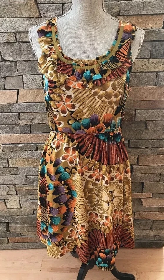 Nuevo sin etiquetas Anthropologie - Edme & Esyllte - Vestido Lappula - Seda Floral - Talla 10 Foto 3 de 4