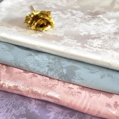 Vintage Peony Flower Brocade Jacquard Damask Fabric By Meter To Sewing Patchwork