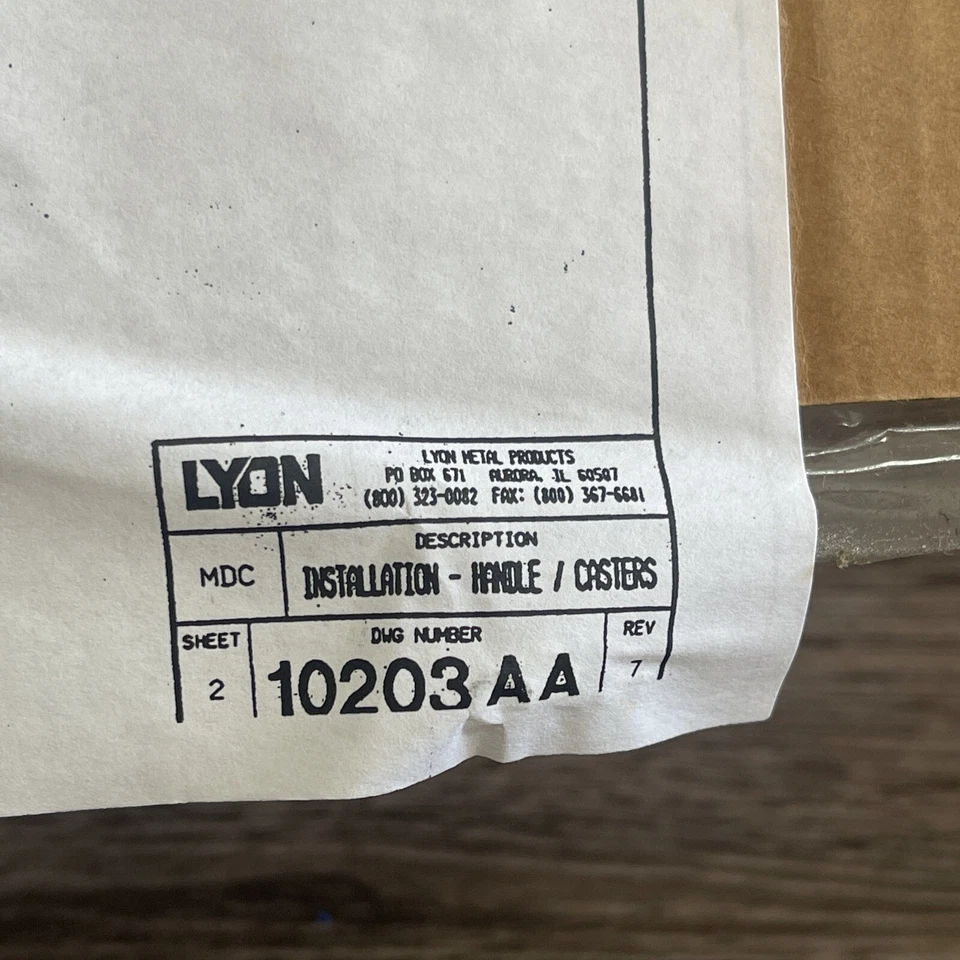 Mobile Wheels Base Blue Handle Kit LYON Modular Cabinets Tool Box 100466 10203AA - Image 3 of 4