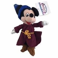 Vintage 90's Disney Fantasia The Sorcerer's Apprentice Mickey Bean Bag Plush NWT