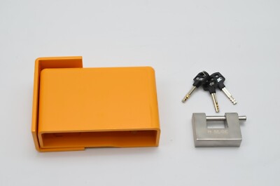 AOF Bolt On Cargo Container High Security Lock Box & 304 Stainless lock  Orange