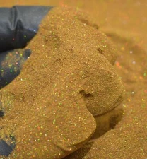 Ginger Gold Holographic Micro Mini .002 Hex Metal Flake Painting Epoxy 