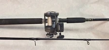 OKUMA MAGDA Pro MA 20DX fishing reel W/ Depth counter. + Storm Thunder stick rod