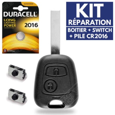 🥇KIT - Coque / Boitier Plip Clef pour Télécommande Toyota Aygo ✚ Switch ✚ Pile