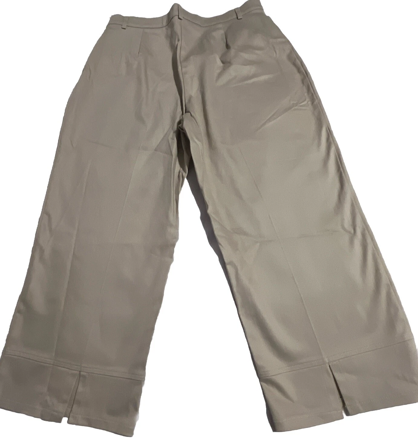 Womens Tribella Sport NWT Khaki Stretch Capri Straight Leg Slash Pockets Size 12