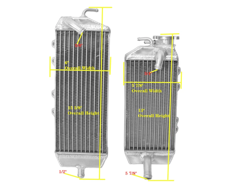 For Kawasaki KX250F 2006-2008 2007 (Left+Right) Motorcycle Aluminum Radiators Foto 2 de 4