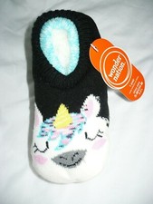 Wonder Nation Girls Fuzzy Slipper Socks Size S/M 1 Pair Gripper Bottoms Unicorn