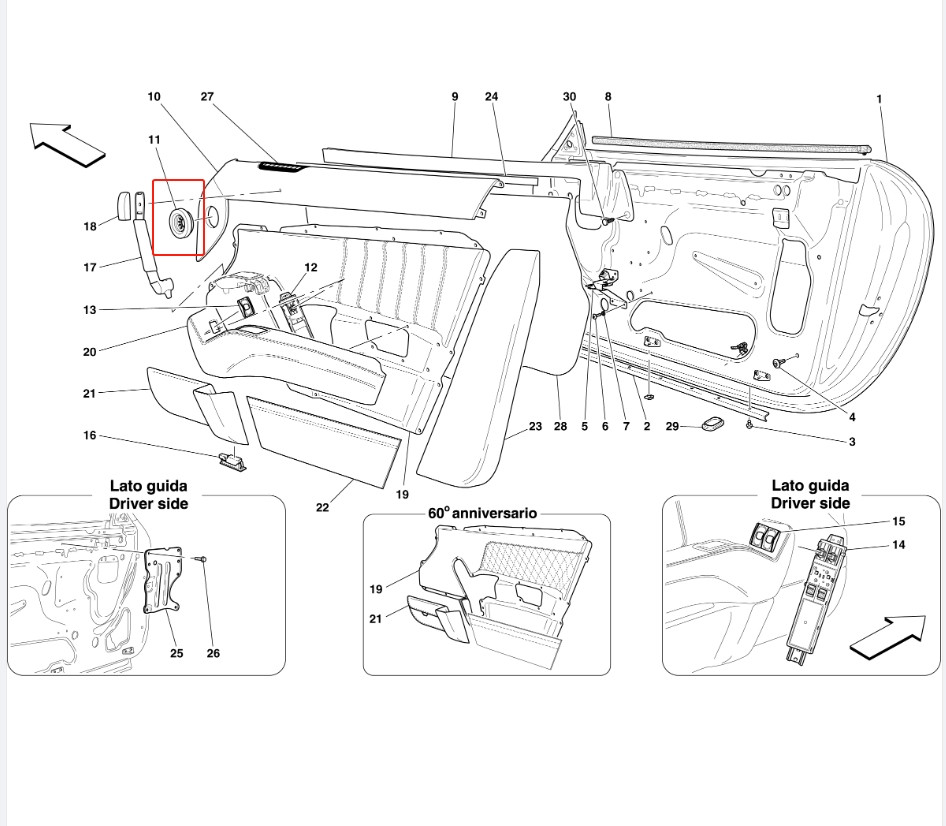 Front Door Trim Air Duct Connector fits Ferrari  599 612 California 81152400
