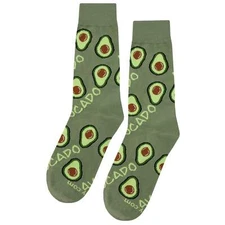 NWT Avocado Dress Socks Novelty Men 8-12 Green Crazy Fun Sockfly
