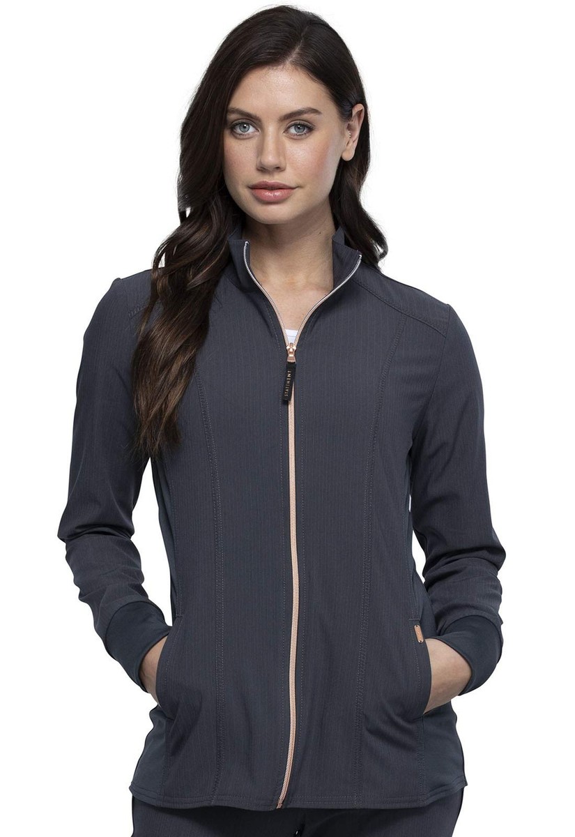 Cherokee Statement Women Warm Up Scrubs Jacket Zip Front for Nurse CK365