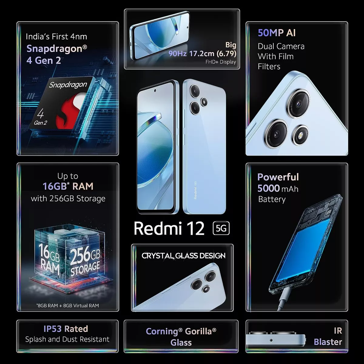 REDMI 12 5G Factory Unlocked Dual SIM 6GB RAM 128GB STORAGE REDMI 12 5G Factory Unlocked Dual SIM 6GB RAM 128GB STORAGE